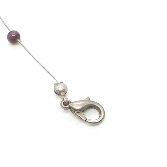 Kenneth Cole Beaded Wire Necklace 15-18" Lobster Clasp Signed - Picture 4 of 6